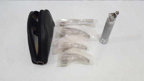 Laryngoscope Set mac-1, 2, 3 stainless &amp; 4 Macintosh Blade with Medium Handle C