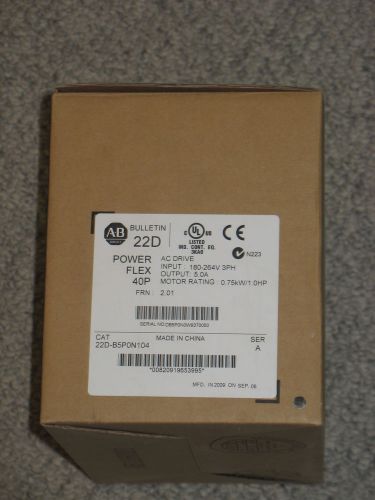 Allen Bradley 22D-B5P0N104 PowerFlex 40P AC Drive, 0.75kW/1.0HP