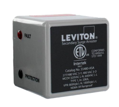 Leviton 55480-asa 3 phase 277/480 v wye or 3 phase 240 v delta type 1 surge arre for sale