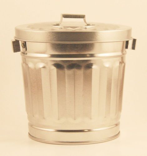 New Cute 4&#034; Mini Silver Aluminum Trash Can Desk Display Potter Succulent Planter