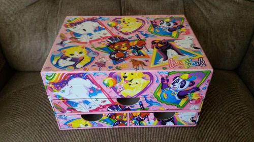 Vintage LISA FRANK Stationery Box Drawers Panda Cats Puppies Unicorn Bear Pengui