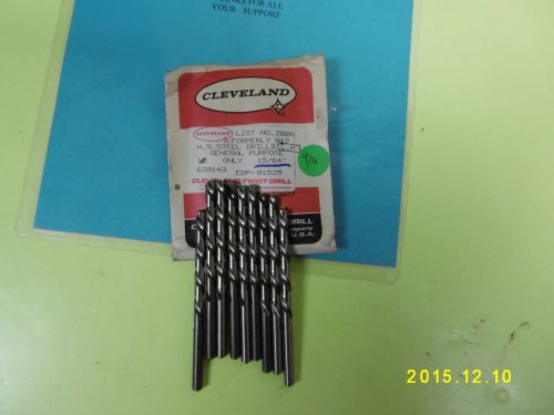 JOBBERS DRILL LEFT HAND 15/64&#034; DIA HIGH SPEED STL CLEVELAND USA NEW 9PCS $13.50