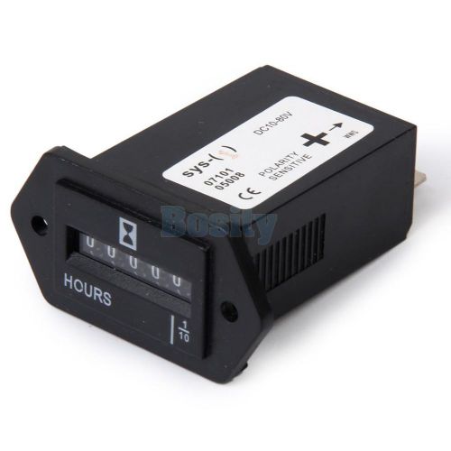 Sys-1 dc10-80v 6 digital display hour meter sealed counter gauge boat car truck for sale