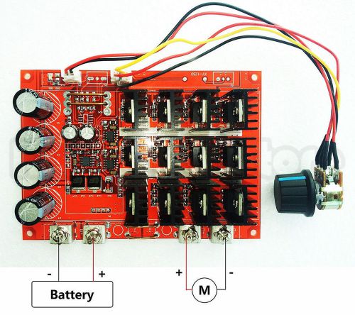 10-50V 60A DC Motor Speed Control PWM HHO RC Controller 12V 24V 48V 3000W MAX