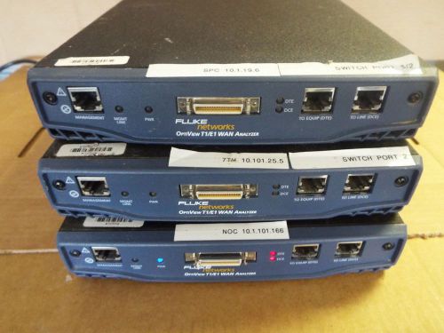 LOT OF (3) FLUKE NETWORKS OPTIVIEW T1/E1  WAN ANALYZERS - powered ON