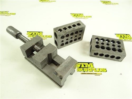 MACHINISTS LOT! 2&#034; PRECISON VICE &amp; PAIR OF 123 BLOCKS