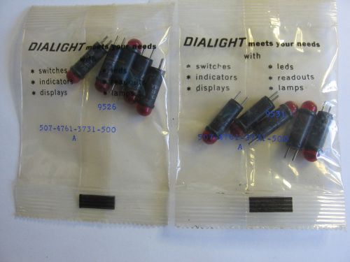 Lot of 10) Dialight 507-4761-3731-500 Red LED Panel Mount Indicator Light 28 Vdc