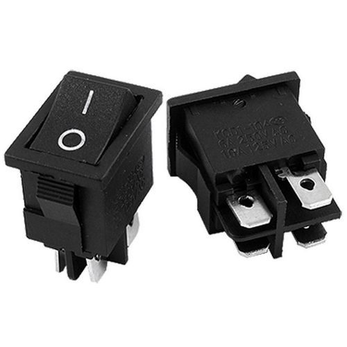 5pcs AC 6A/250V 10A/125V 4 Pins ON/OFF I/O DPST Snap In Mini Boat Rocker Switch