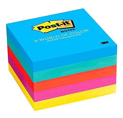 New post-it notes, 3 in x 3 in, jaipur collection, 5 pads/pack (654-5uc) for sale