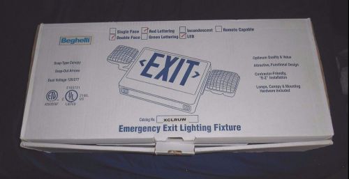 *new* beghelli emergency exit lighting fixture #xclruw optional 2 sided red led for sale