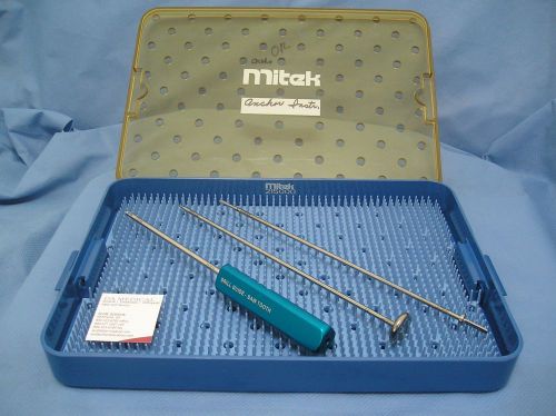 Mitek Lupine Loop Anchor Instrument set, Drill Guide, Obturator, Drill Bit, Case