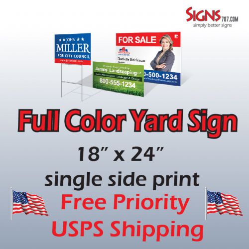 5 18&#034; x 24&#034; yard sign custom double side print full color for sale