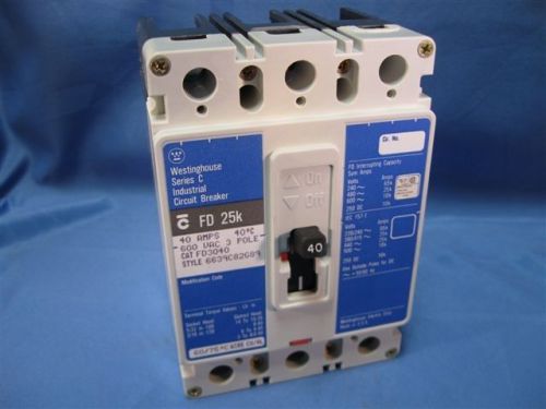 Westinghouse (FD3040) 40 Amp 25K Circuit Breaker, New Surplus