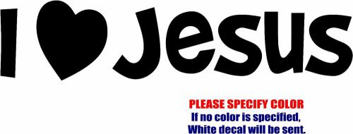 I love jesus heart funny vinyl decal sticker car window bumper laptop tablet 12&#034; for sale