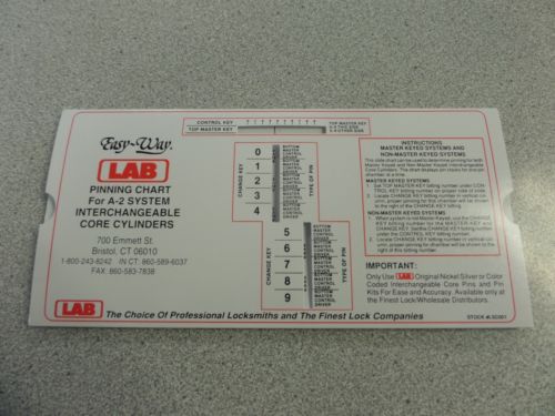 LAB LSC001 IC CORE EASY WAY PINNING CHART LOCKSMITH TOOL