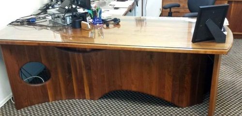 EXECUTIVE DESK SET w/CREDENZA  in WALNUT &#034;CUSTOM MADE&#034;