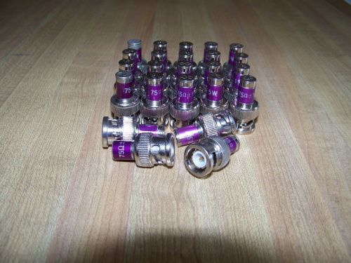 (25) BNC 75ohm .5W Terminations w/purple label