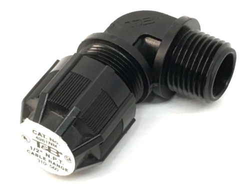 T&amp;B 4961NM 1/2&#034; Non-metallic 90-Degree Liquid Tight Cord Connector .310-.560