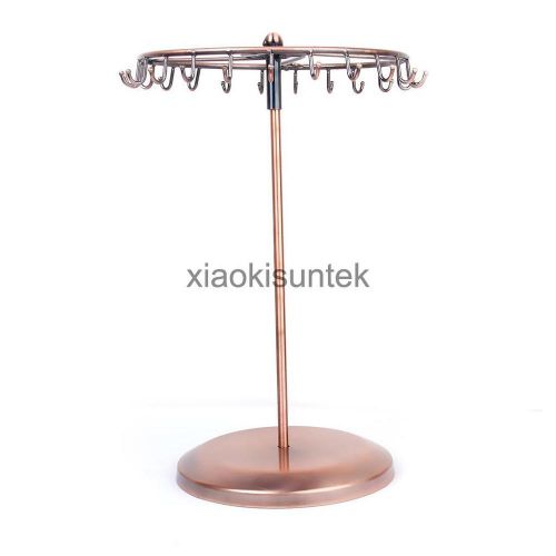 Necklace display acrylic copper finish necklace rotating display jewelry for sale