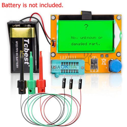 12864 Mega328 ESR Meter Transistor Resistor Diode Capacitor Mosfet Tester +hooks