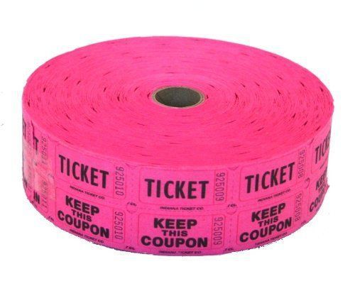 Fuschia Double Raffle Ticket Roll : roll of 2000