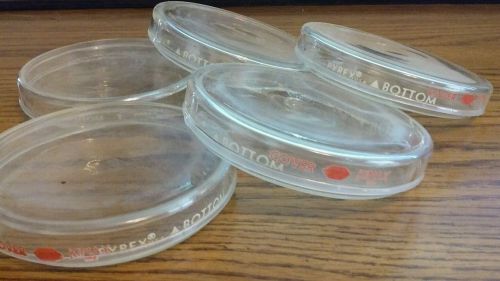 Kimble kimax pyrex glass petri dishes 5 count used for sale