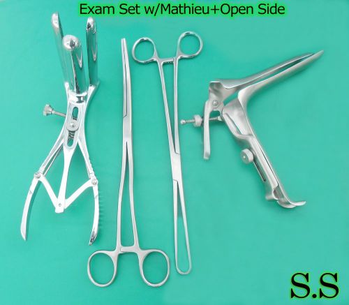 Exam Set w/Mathieu+Open Side Graves Speculum Small Gynecology instruments