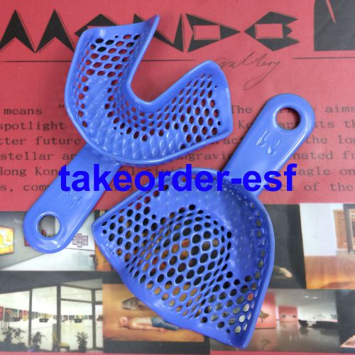 2 PCS Autoclavable Steel profiles Dental Impression Trays Denture Instruments