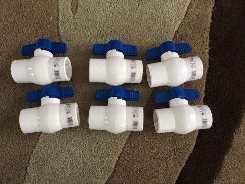 LOT OF SIX(6) Ball Valve Sch40 Pvc 1-1/4Ips