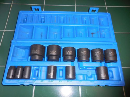 12 NEW GREY PNEUMATIC 1/2&#034; DRIVE 6 POINT IMPACT SOCKETS