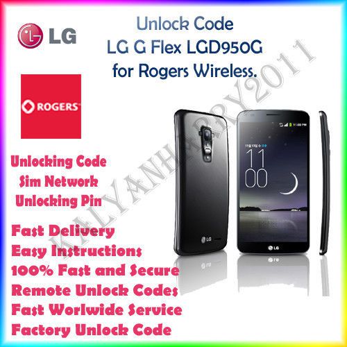 Lg network unlock code lg g flex lgd950g for rogers wireless. for sale