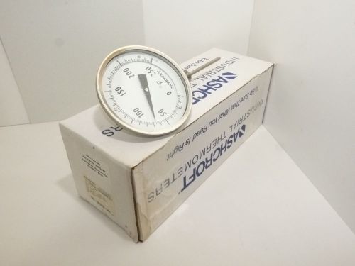 Ashcroft 5&#039; Stainless Bimetal Thermometer 0/250 deg F 1/2 NPT 50EI60L-040-0-250