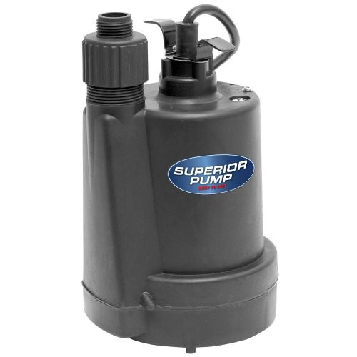 Superior pump 91250 1/4 hp thermoplastic submersible utility pump for sale