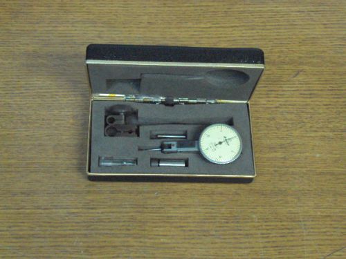 MITUTOYO NO 513-902 DIAL INDICATOR SET IN CASE .0005&#034; INDICATOR 513-202 JEWELED