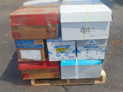 Copy paper pallet lot of 24 assorted boxes 11 x 17 &amp; 8.5 x 14   115,000 sheets for sale