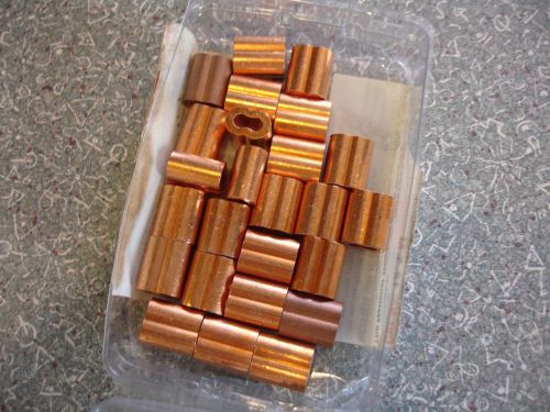 Nicopress 18-3-m copper oval sleeves *qty 25* for 1/8&#034; galvanized steel cable for sale