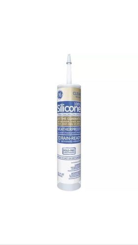 12 PK - GE SILICONE II CLEAR WINDOW &amp; DOOR SEALANT - 100% SILICONE - SHIPS FREE