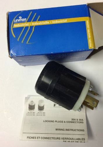 Leviton 2611  2 Pole 3wire Grounding Locking Plug Black