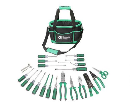 Commercial Electric 22-Piece Electrician&#039;s Tool Set Wire Pliers Kit Bag New