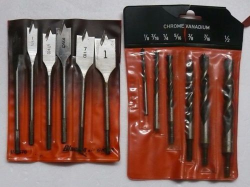 DRILL BITS &gt; BLACK &amp; DECKER WOOD BORING BIT SET &gt;  plus SET OF 5 WOOD DRILLS