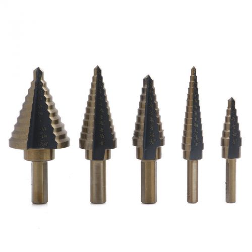 5PCS Multiple Hole 50 Sizes Step Drill High Speed Steel HSS Bit Set Tools