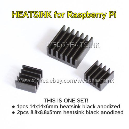 3pcs Raspberry Pi Cooler, DIY Black Anodized Aluminum Set