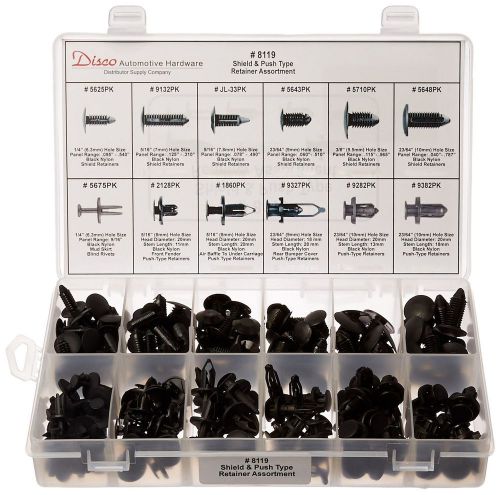 Disco Automotive 8119 Black Nylon Push-Type Retainer Assortment