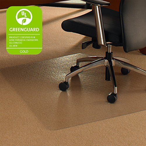 CLTE-1115023TR-Floortex Ultimat Polycarbonate Corner Workstation Chair Mat for