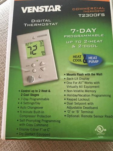 T2300fs-venstar flatstat commercial 7-day programmable flush mount hvac control for sale