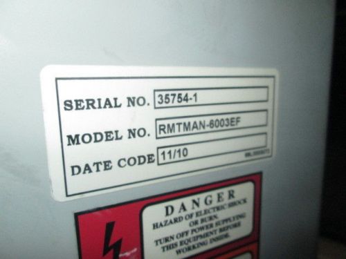 Russelectric Automatic Transfer Switch Model# RMTMAN-6003EF