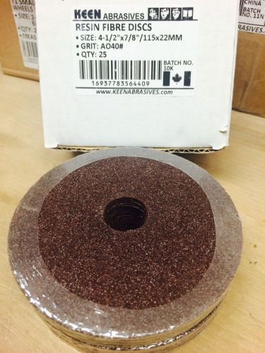 25pcs 16 GRIT Keen 4-1/2&#034; A/O Fibre Sanding Discs #26087