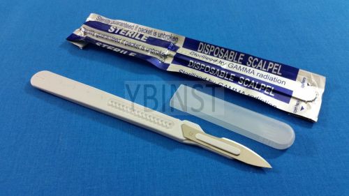 5 pcs DISPOSABLE STERILE SURGICAL SCALPELS #23 WITH GRADUATED PLASTIC HANDLE