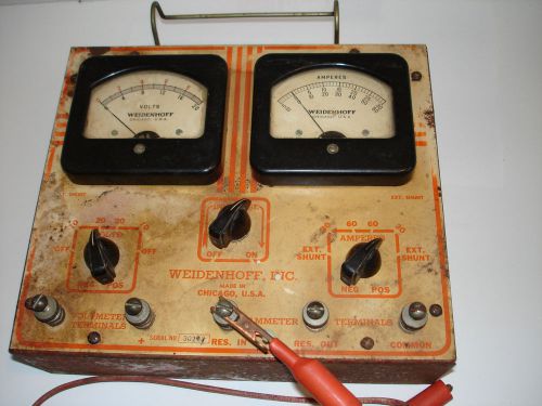 Vtg Weidenhoff Inc Voltmeter/Ampmeter Model 725 Power Testing Equipment 3028 USA