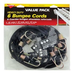 KEEPER 06356 Bungee Cord Asst 6Pk